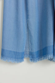 Püskül ve Rivet Detaylı Lyocell Tunik - Buz