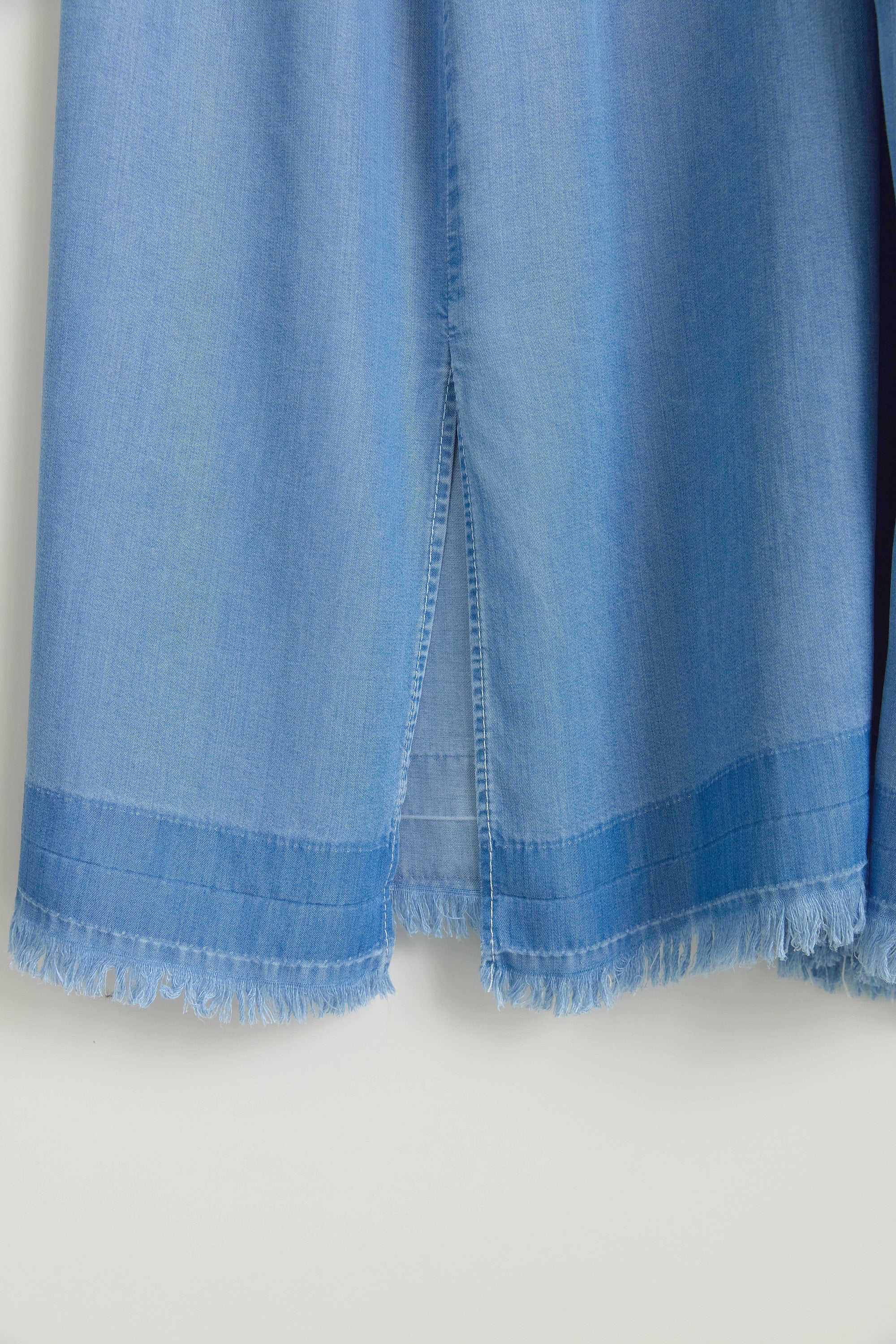 Püskül ve Rivet Detaylı Lyocell Tunik - Buz