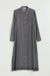 Püskül ve Rivet Detaylı Lyocell Tunik - Füme