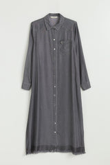Püskül ve Rivet Detaylı Lyocell Tunik - Füme