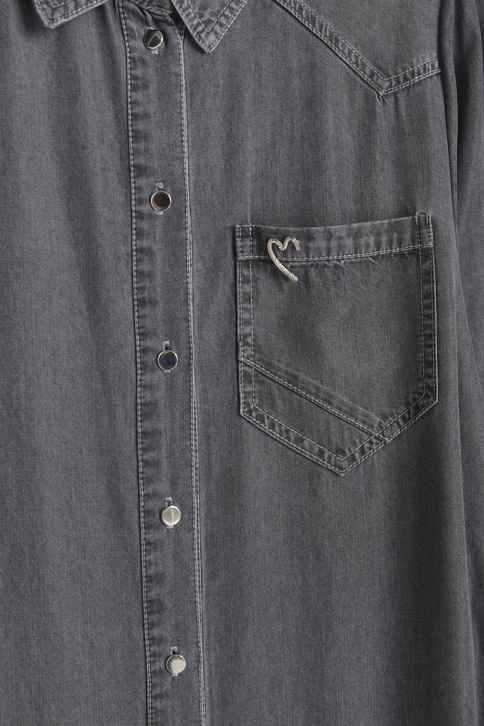 Püskül ve Rivet Detaylı Lyocell Tunik - Füme