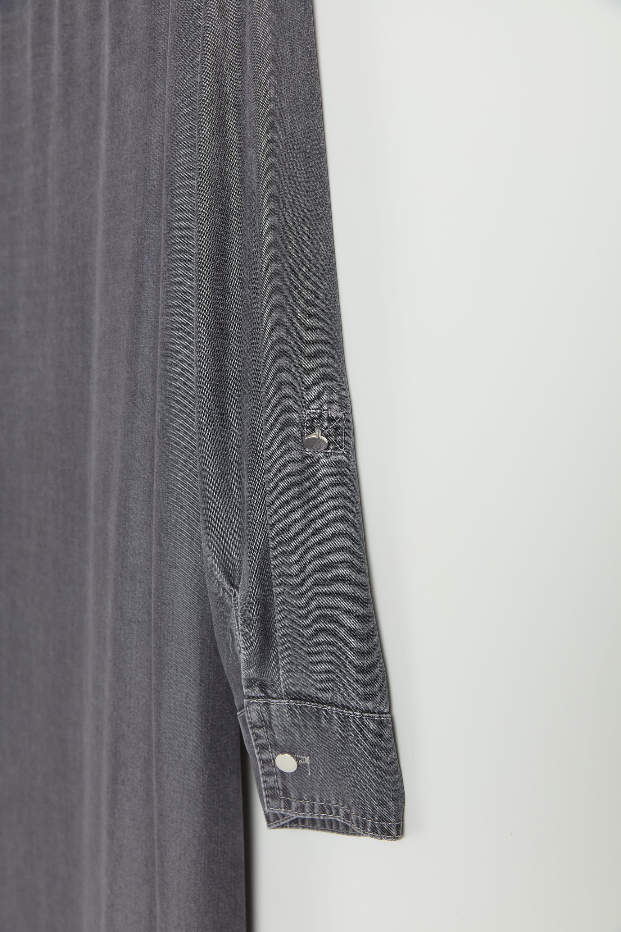 Püskül ve Rivet Detaylı Lyocell Tunik - Füme