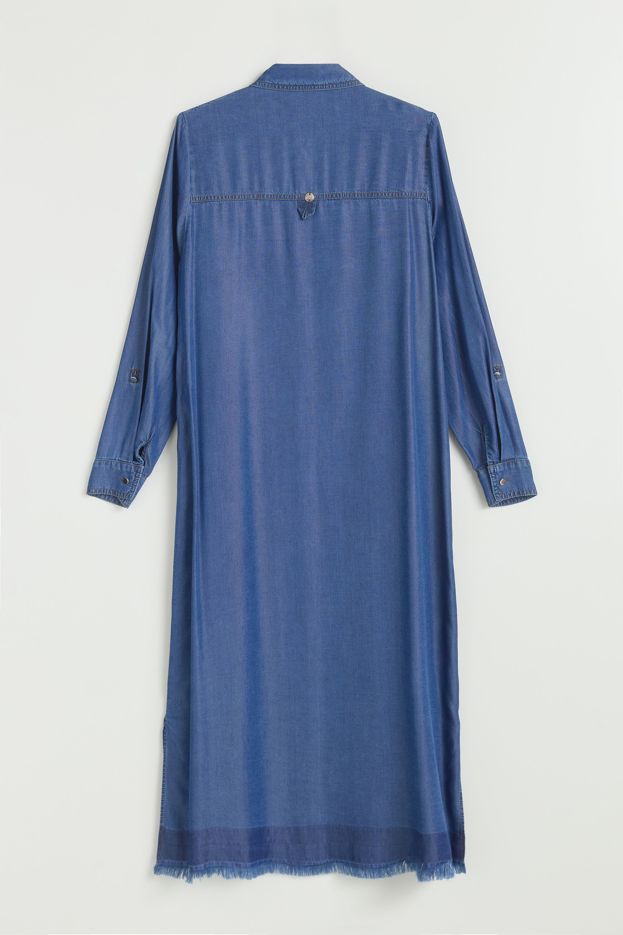 Püskül ve Rivet Detaylı Lyocell Tunik - İndigo