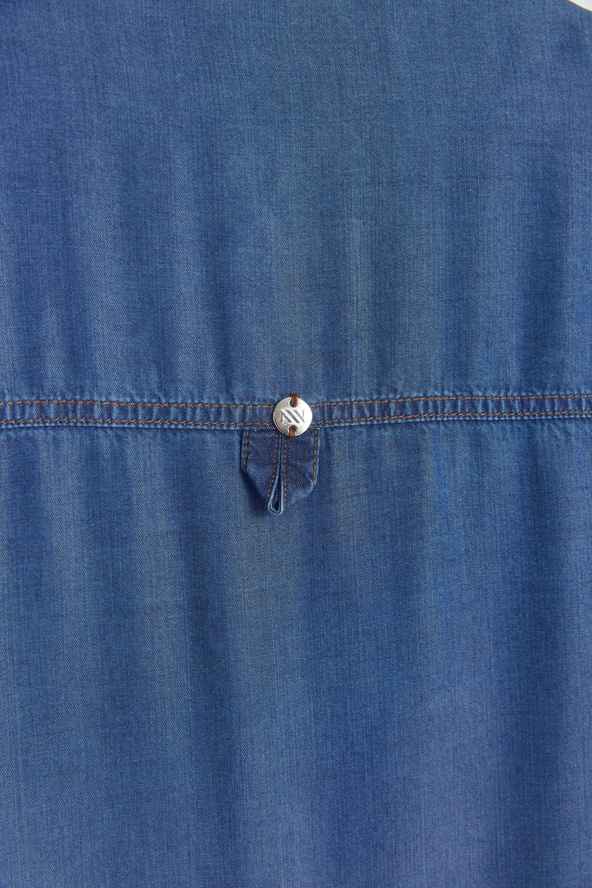 Püskül ve Rivet Detaylı Lyocell Tunik - İndigo