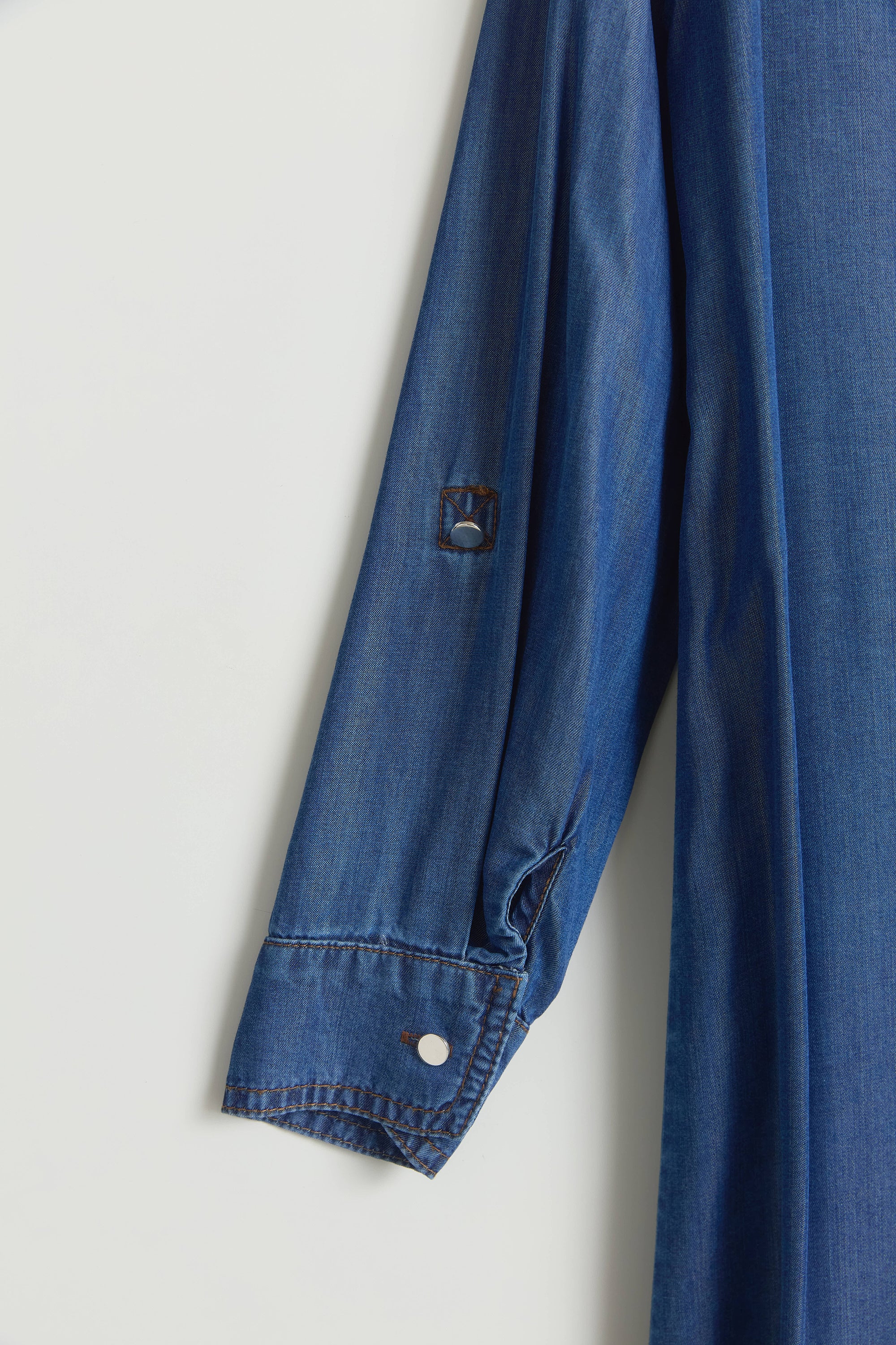 Püskül ve Rivet Detaylı Lyocell Tunik - İndigo
