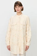 Relaxed Fit Lace Jacket - Beige