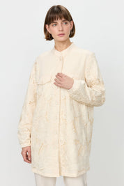 Relaxed Fit Lace Jacket - Beige