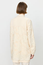 Relaxed Fit Lace Jacket - Beige