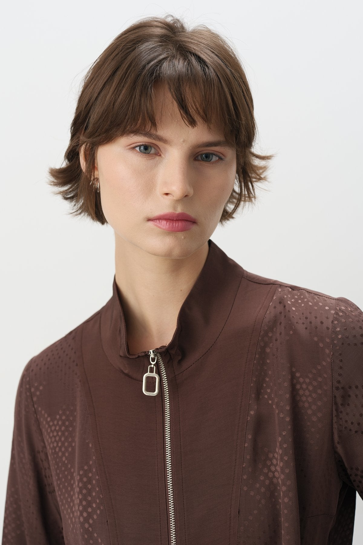 Relaxed Fit Jacquard Suit - Coffee