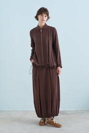 Relaxed Fit Jacquard Suit - Coffee