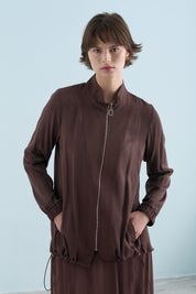 Relaxed Fit Jacquard Suit - Coffee