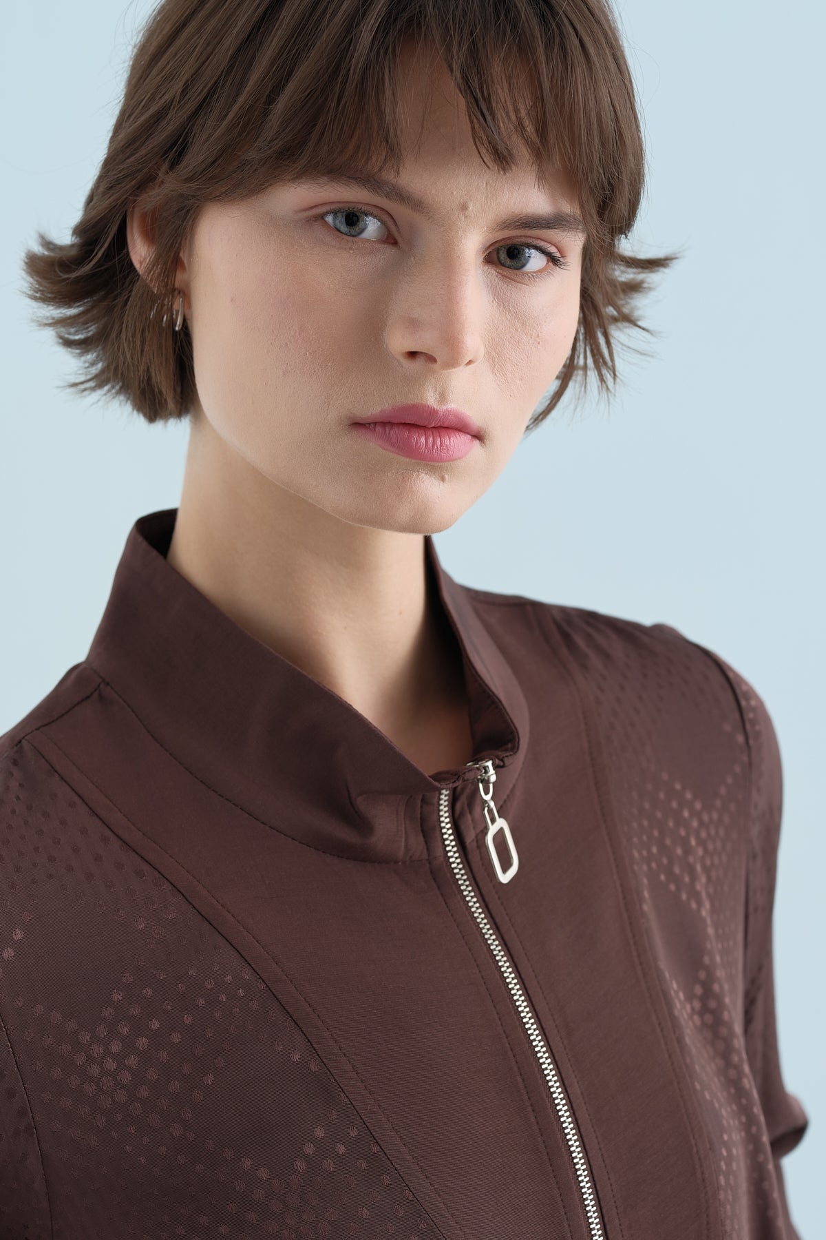 Relaxed Fit Jacquard Suit - Coffee