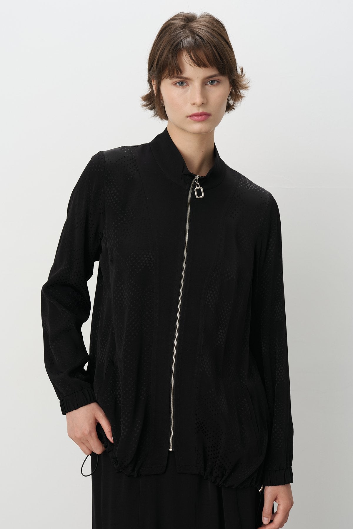 Relaxed Fit Jacquard Suit - Black