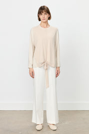 Rahat Kalıp Örme Bluz - Bej