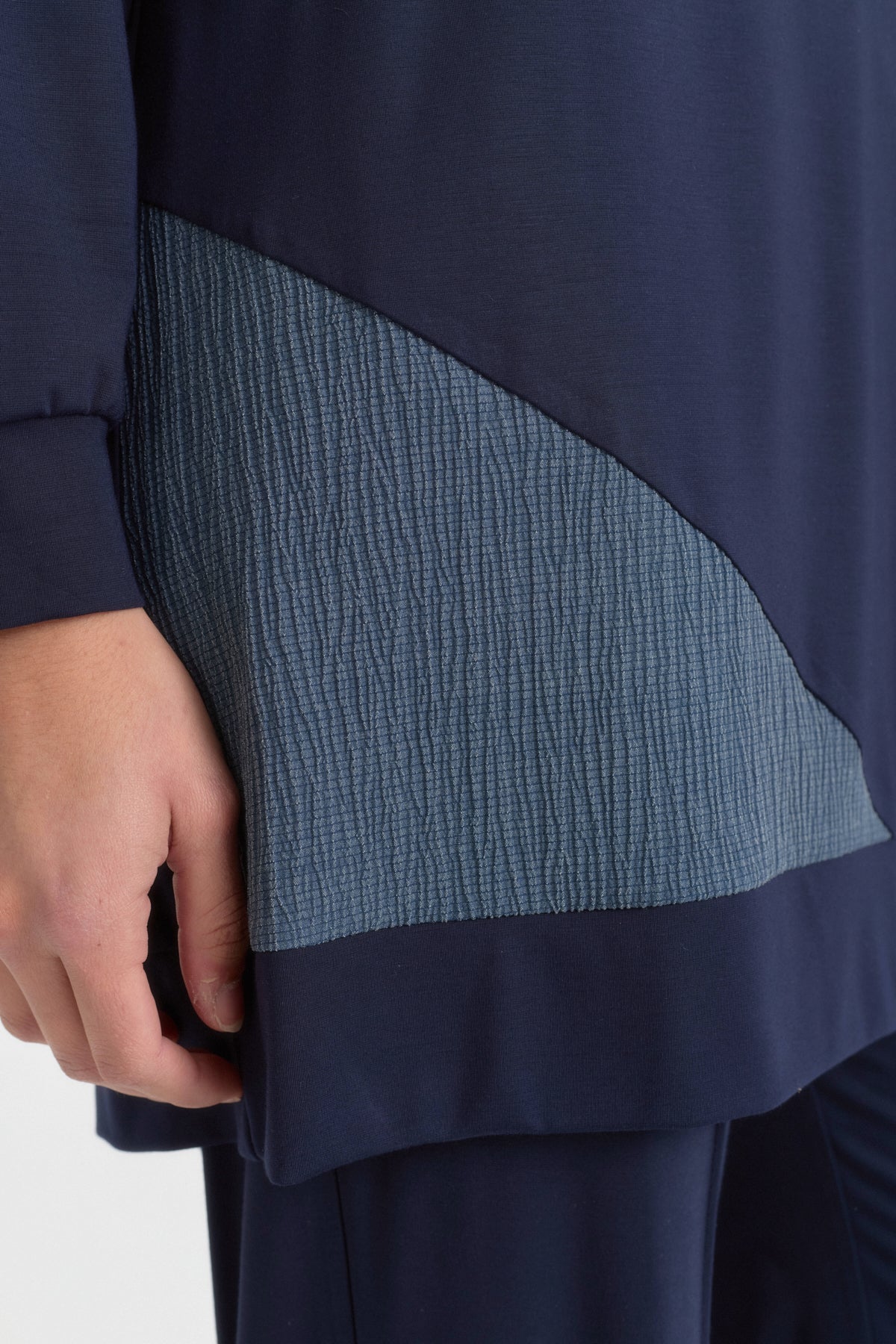 Rahat Kalıp Örme Pantolon rayon karışımlı Takım - Lacivert