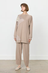 Relaxed Fit Knitted Set - Beige