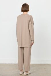Relaxed Fit Knitted Set - Beige