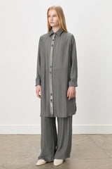 Relaxed Fit Tunic Trousers Viscose Set - Grey