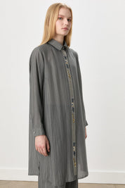 Relaxed Fit Tunic Trousers Viscose Set - Grey