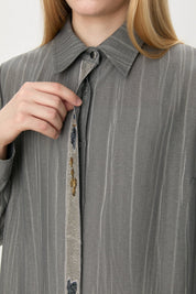 Relaxed Fit Tunic Trousers Viscose Set - Grey