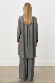 Relaxed Fit Tunic Trousers Viscose Set - Grey