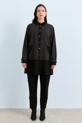 Relaxed Fit Pants and Tunic Set - Black