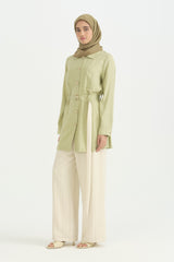 Rahat Kalıp Rayon Pantolon Tunik Takım - Yeşil