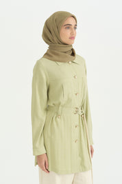 Rahat Kalıp Rayon Pantolon Tunik Takım - Yeşil