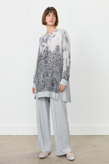 Relaxed Fit Viscose Pants and Tunic Set - Grey