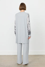 Relaxed Fit Viscose Pants and Tunic Set - Grey