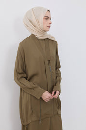 Rahat Kalıp Viskon Pantolon Tunik Takım - Olive
