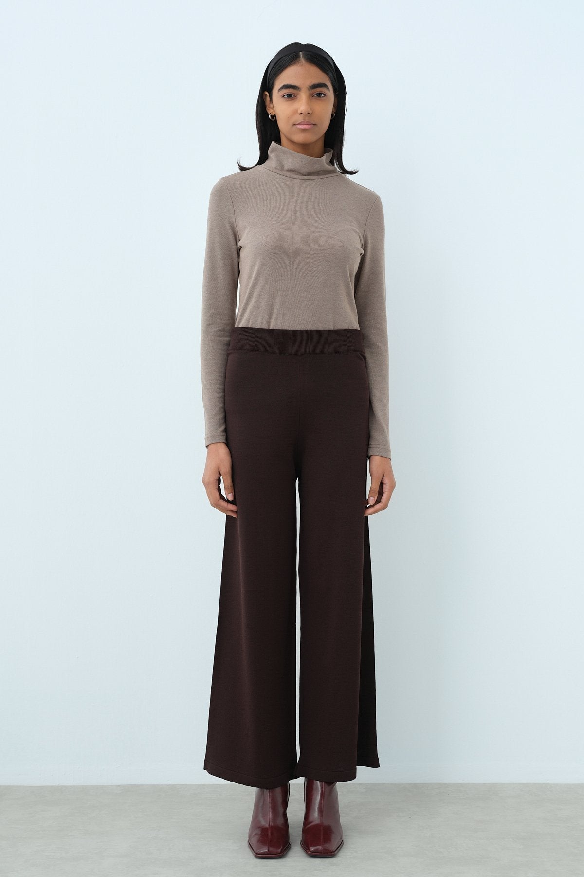 Rayon Bol Pantolon - Kahve