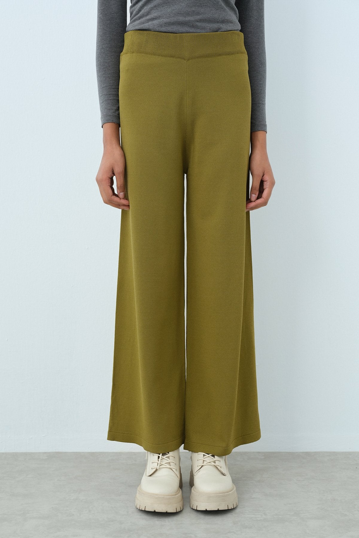 Rayon Bol Pantolon - Olive