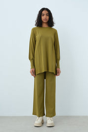 Rayon Bol Pantolon - Olive