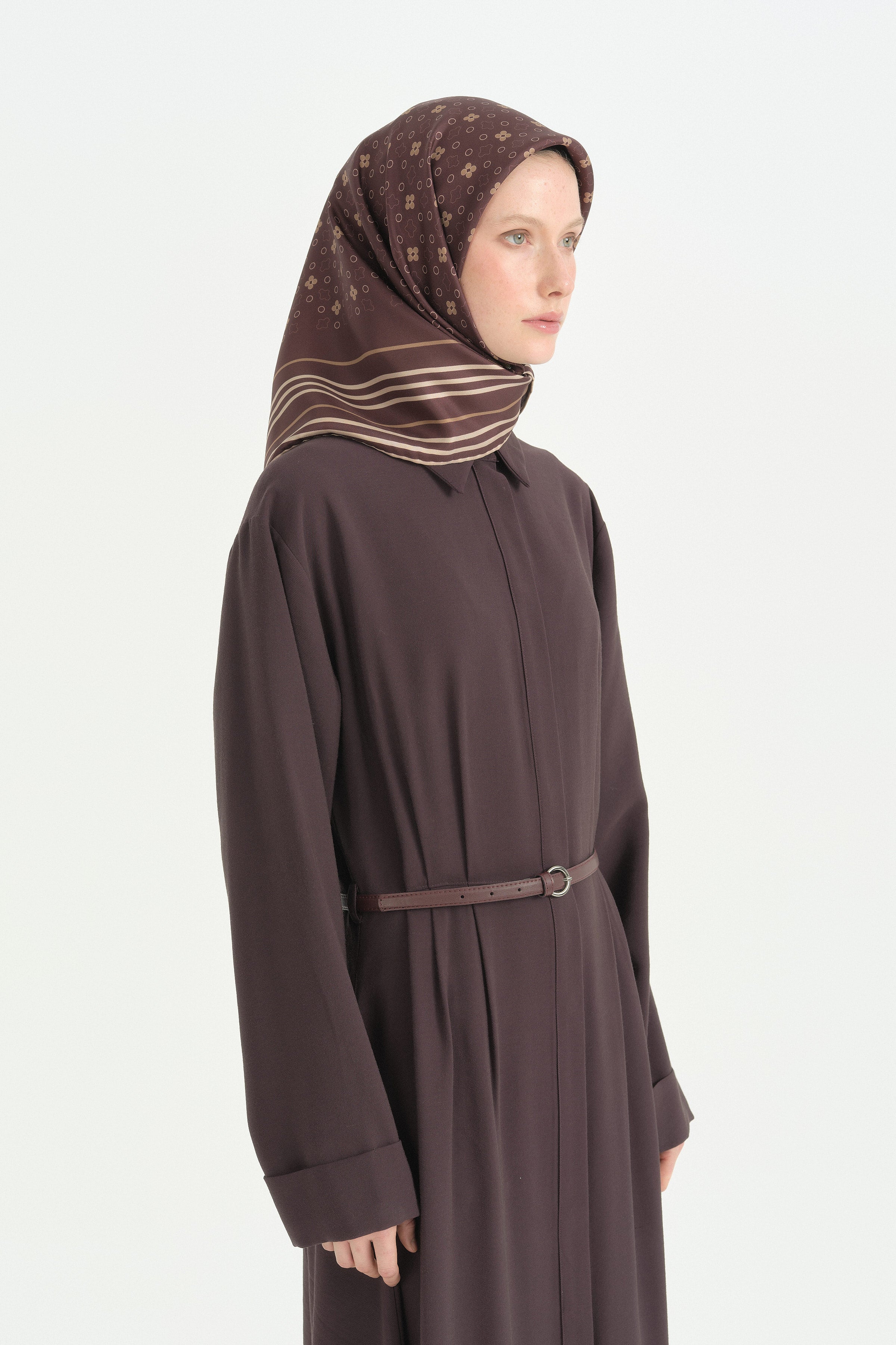 Regalio Twill İpek Eşarp - Mürdüm