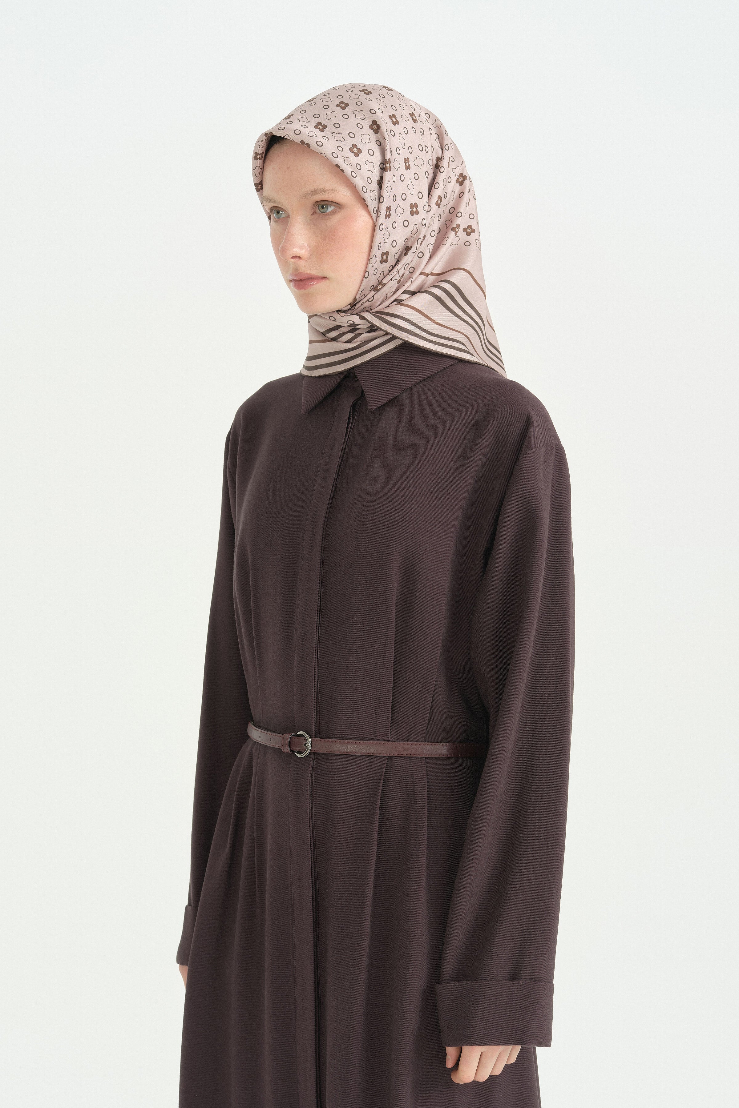Regalio Twill İpek Eşarp - Pudra