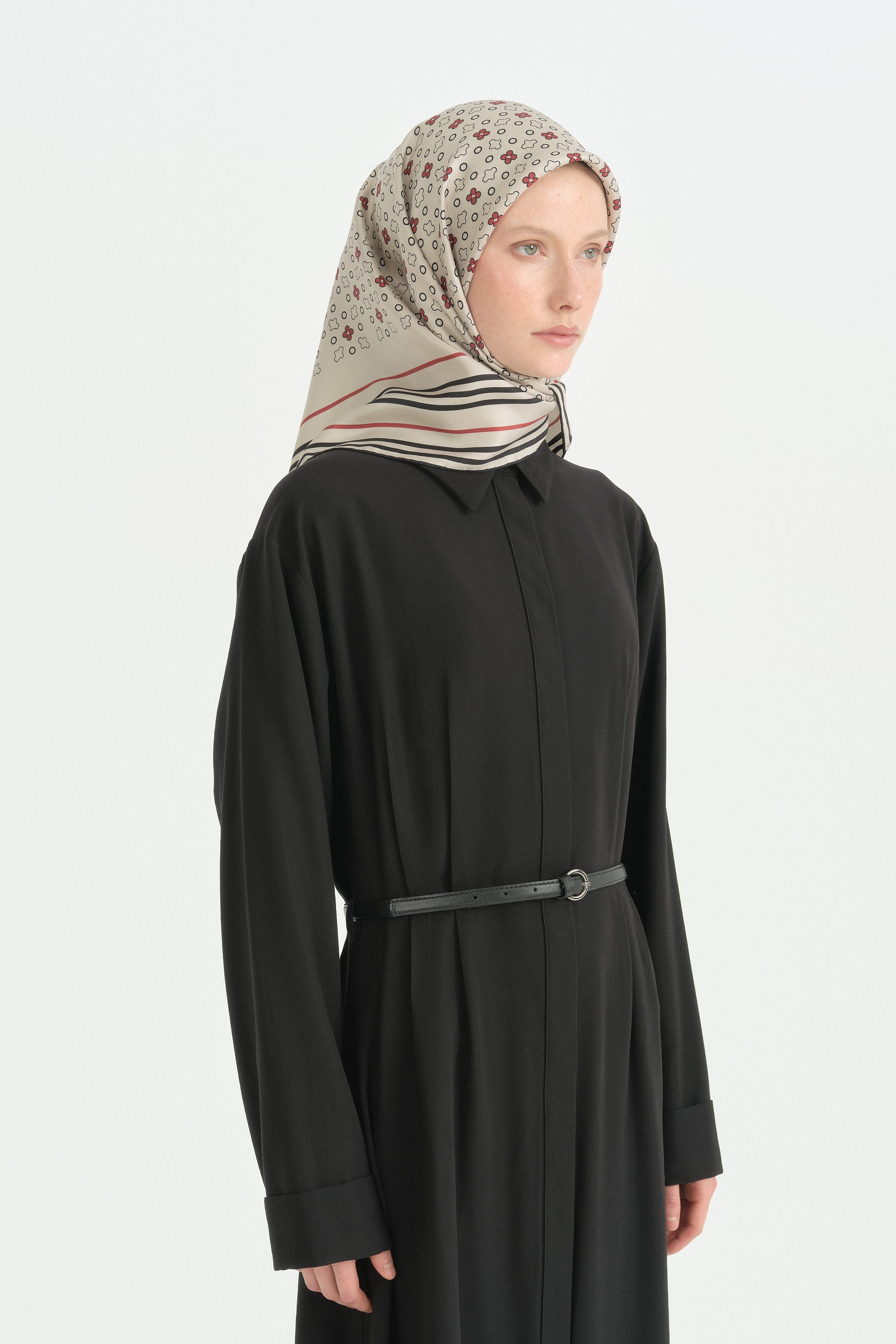 Regalio Twill İpek Eşarp - Taş