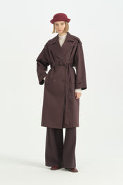 Regentlı Spor Trençkot - Mürdüm