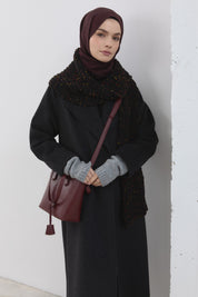 Wrap Coat with Raglan Sleeves - Anthracite