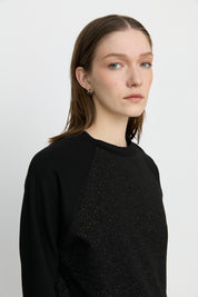 Reglan Kollu Örme Sweat - Siyah
