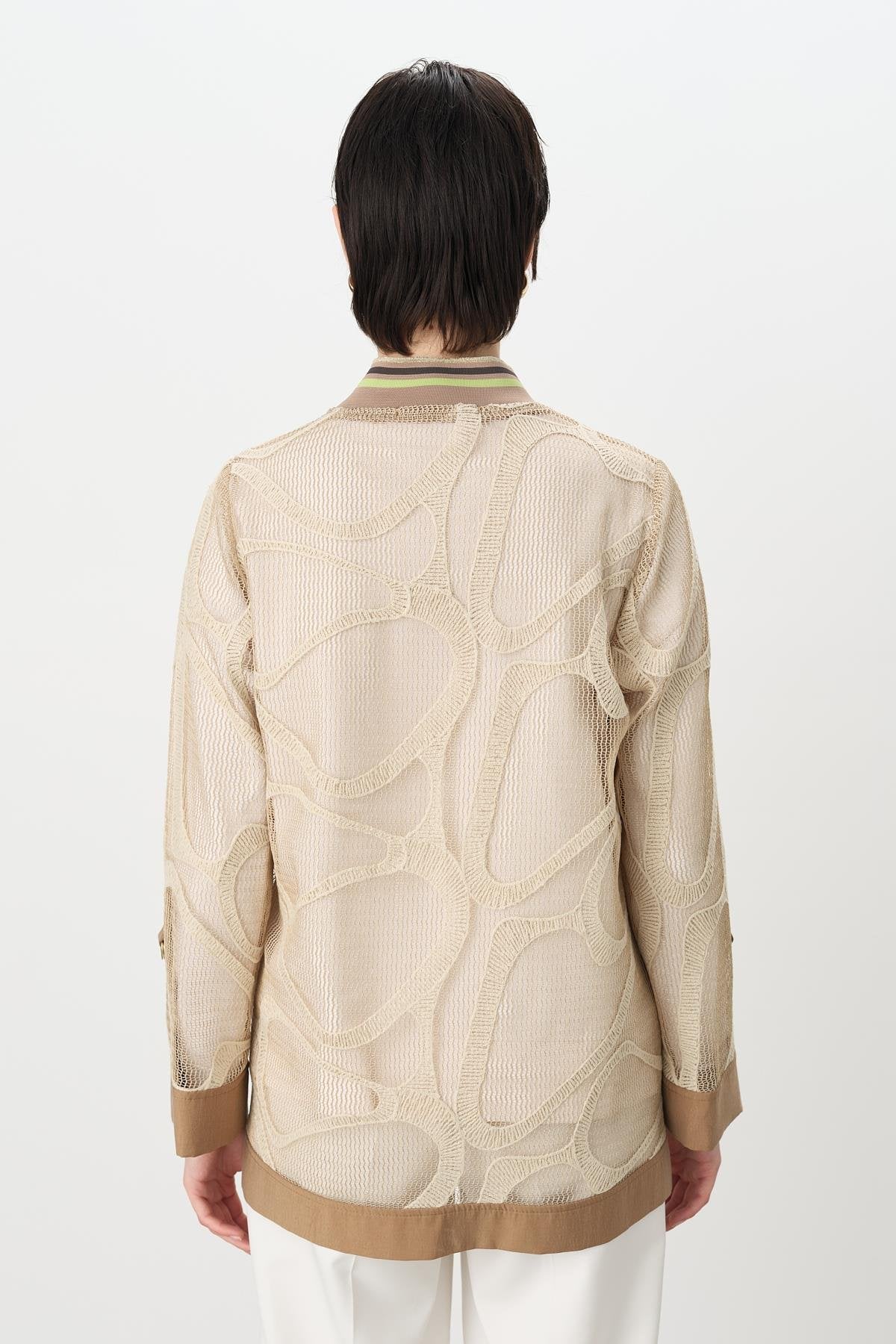 Ribana Detaylı Dantel Ceket - Camel