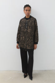 Ribbed Jacquard Jacket - Mink