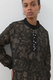 Ribbed Jacquard Jacket - Mink