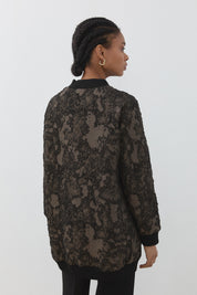 Ribbed Jacquard Jacket - Mink