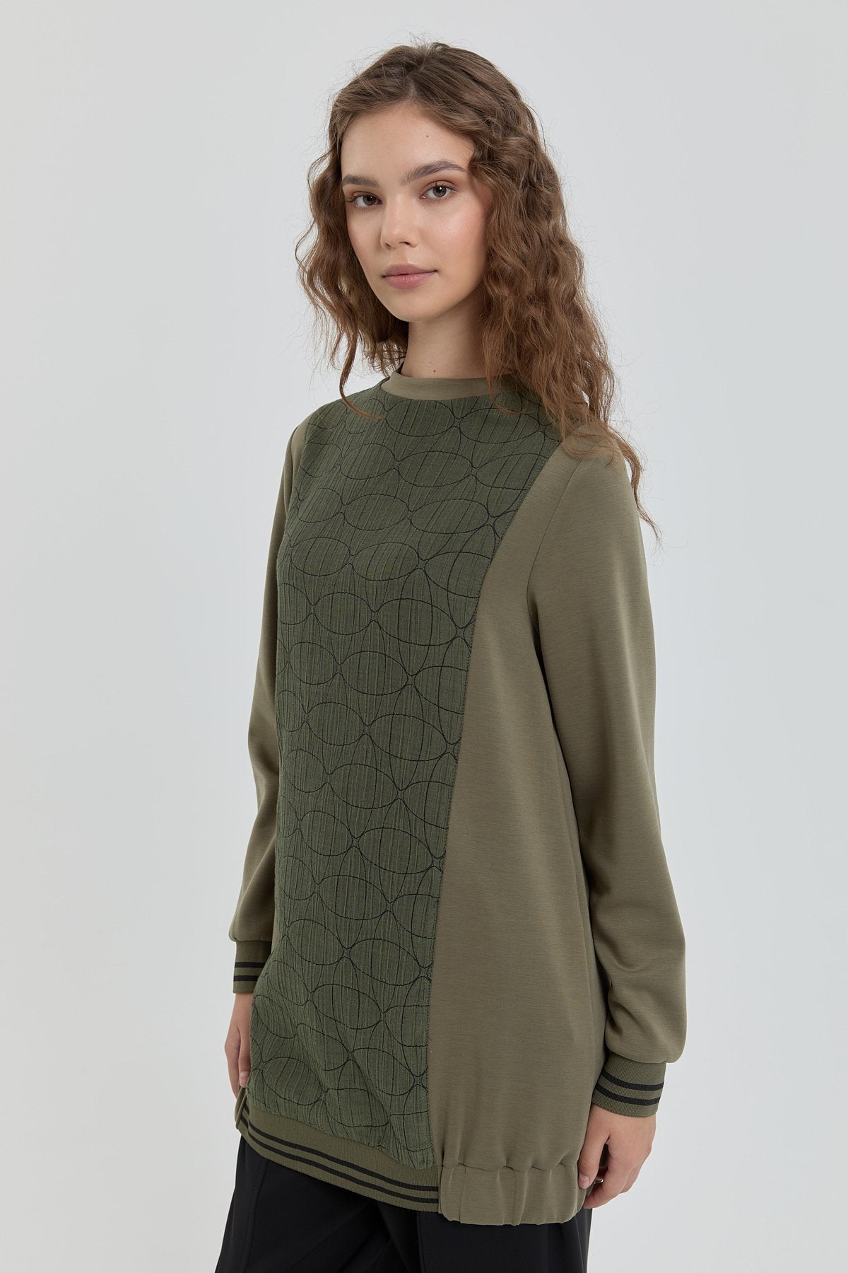 Ribbed Sweatshirt - Khaki