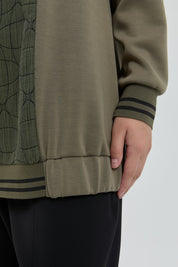 Ribbed Sweatshirt - Khaki