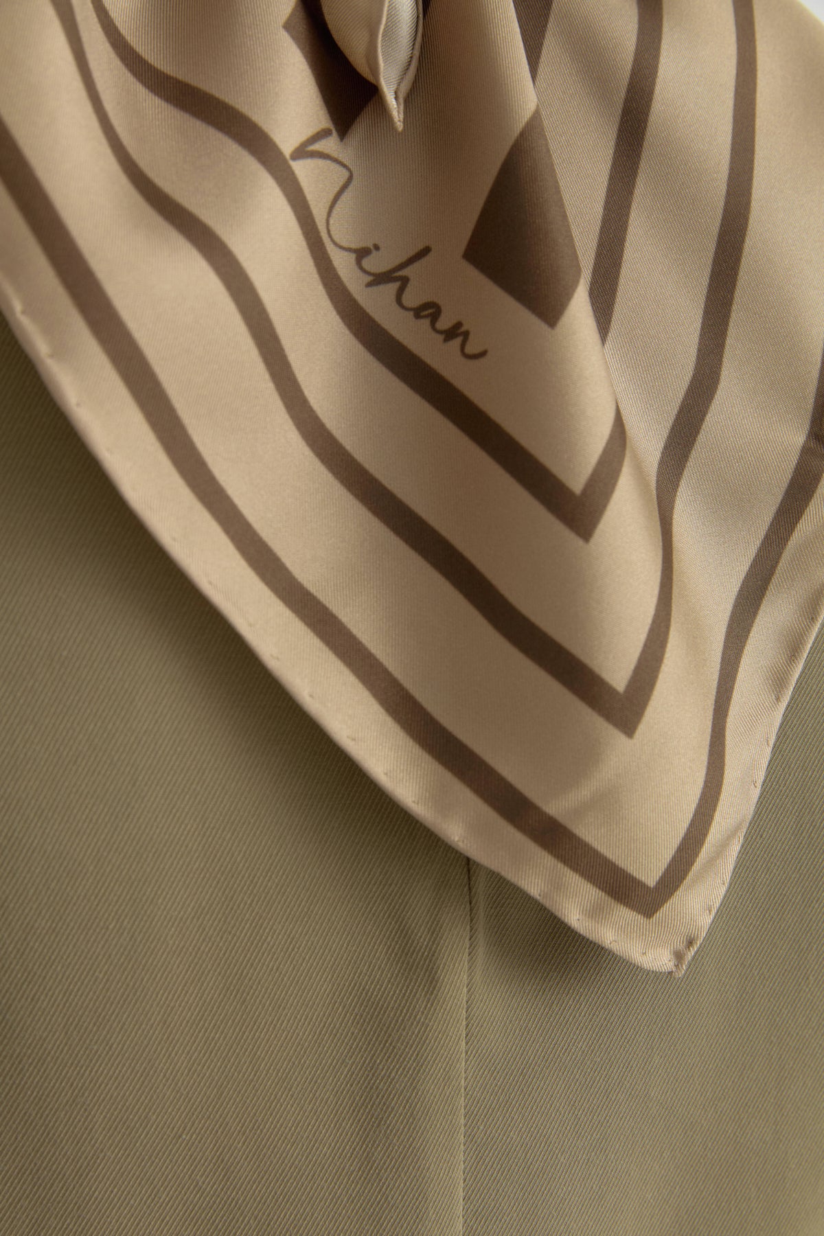 Ritim Twill Silk Scarf - Camel