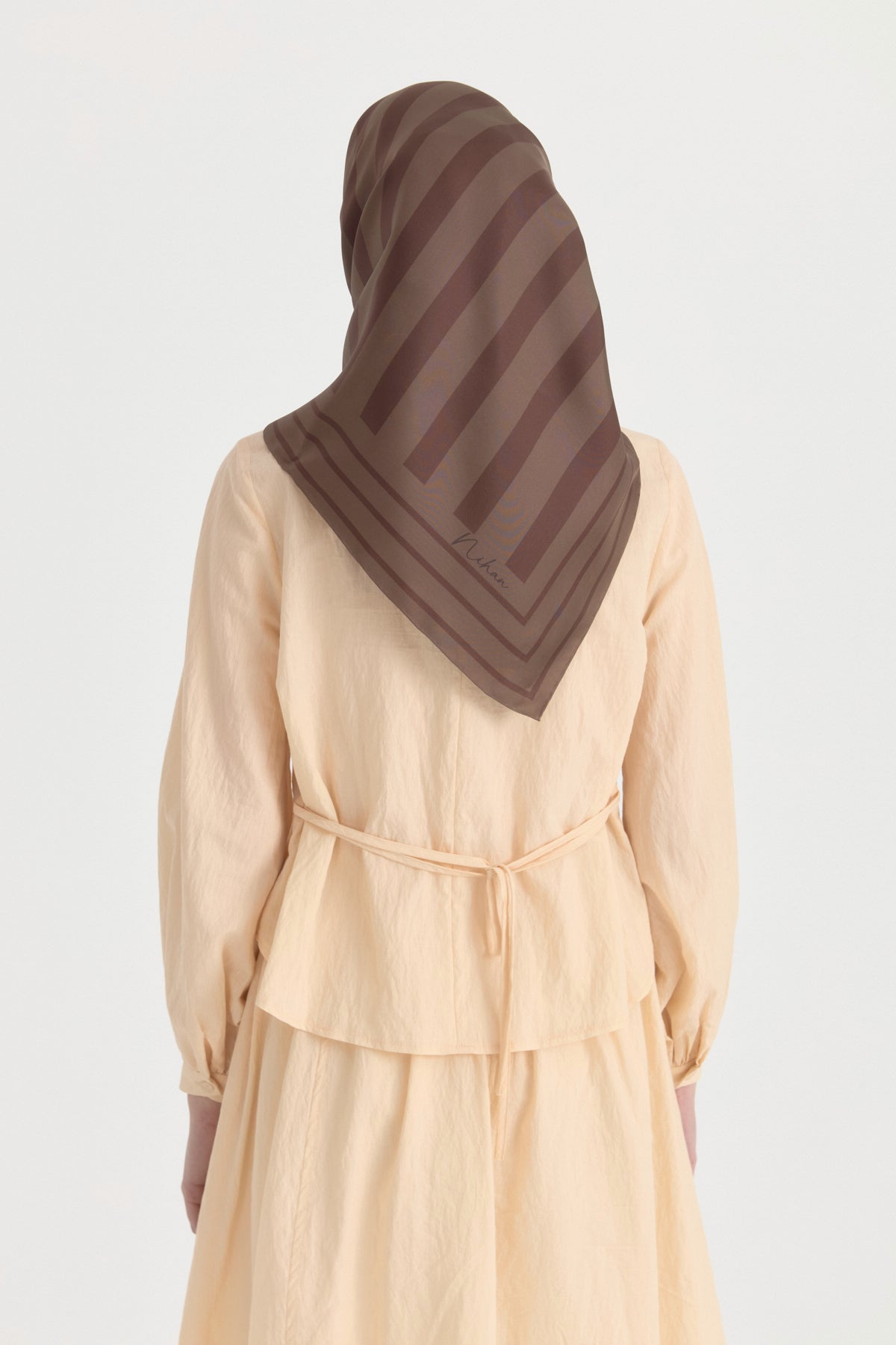 Ritim Twill Silk Scarf - Coffee