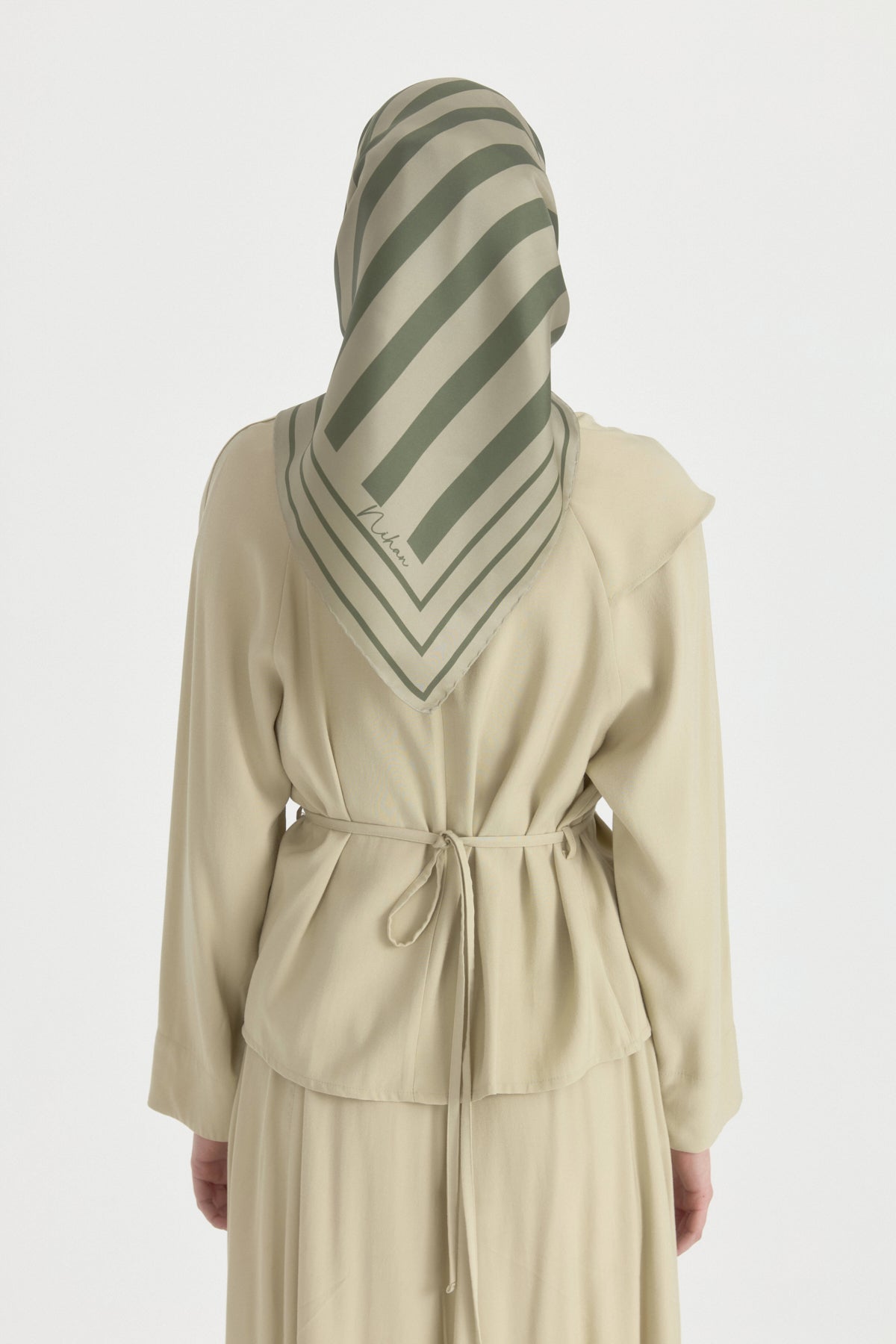 Ritim Twill Silk Scarf - Moss Green