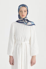 Rosera Twill İpek Eşarp - İndigo